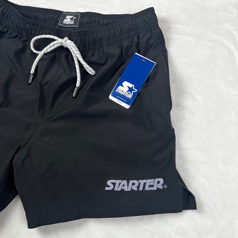 Starter Mens Black Athletic Shorts Quick Dry UPF 40+ Mesh Lined 714DS051 Size M